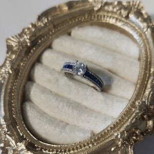 Kelly Herd Blue Spinel Engagement Ring - Sterling Silver Size 7